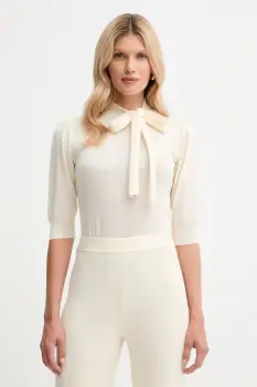 Luisa Spagnoli pulover de lana culoarea bej, light, 100067 imagine