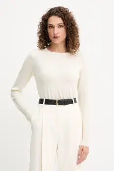 Luisa Spagnoli pulover de lana culoarea bej, light, 100104 imagine