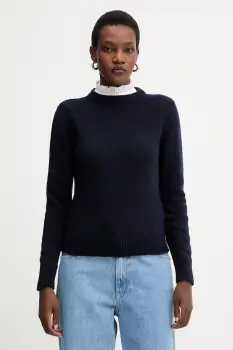 Luisa Spagnoli pulover de lana culoarea bleumarin, 100116 imagine