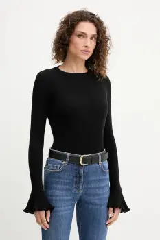 Luisa Spagnoli pulover de lana culoarea negru, light, 100119 imagine