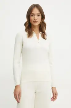 Luisa Spagnoli pulover de lana femei, culoarea bej, light, 100026 imagine