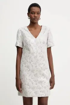 Luisa Spagnoli rochie culoarea argintiu, mini, drept, 542313 imagine