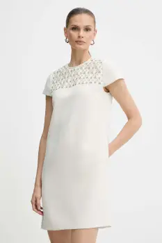 Luisa Spagnoli rochie culoarea bej, mini, drept, 542412 imagine