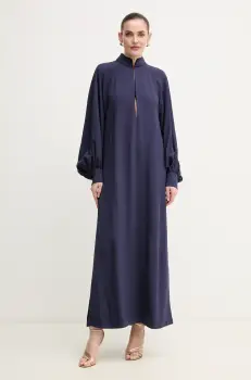 Luisa Spagnoli rochie culoarea bleumarin, maxi, oversize, 542133 imagine