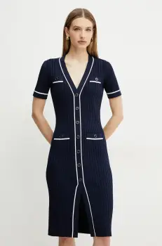 Luisa Spagnoli rochie culoarea bleumarin, mini, mulata, 100004 imagine