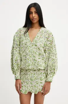 Luisa Spagnoli rochie culoarea verde, mini, oversize, 542278 imagine