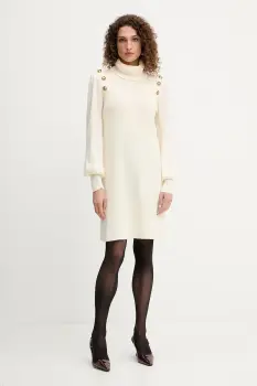 Luisa Spagnoli rochie din lana culoarea bej, mini, drept, 100056 imagine