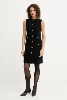 Luisa Spagnoli rochie din lana culoarea negru, mini, drept, 100065 imagine