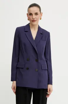 Luisa Spagnoli sacou culoarea bleumarin, cu doua randuri de nasturi, uni, 542474 imagine