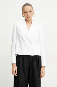 Luisa Spagnoli sacou de in culoarea alb, cu doua randuri de nasturi, uni, 542051 imagine