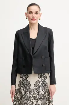 Luisa Spagnoli sacou de in culoarea negru, cu doua randuri de nasturi, uni, 542051 imagine