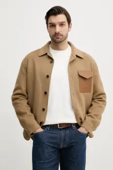 MACKAGE geaca de lana culoarea verde, de tranzitie, oversize, EMMANUEL imagine