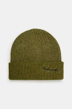 Maharishi caciula de lana Maharishi Embroidered Beanie culoarea verde, de lana, 1368.OLIVE imagine