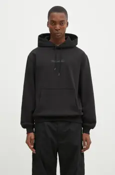 Maharishi hanorac de bumbac Maharishi Organic Hooded Sweat barbati, culoarea negru, cu gluga, cu imprimeu, 4622.BLACK imagine