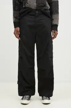 Maharishi pantaloni de bumbac Original Cargo Snopants Loose culoarea negru, drept, 5300.BLACK imagine