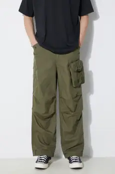 Maharishi pantaloni M.A.L.I.C.E. M51 Cargo Pants Cotton Hemp Twill 28 barbati, culoarea verde, drept, 5051.OLIVE imagine