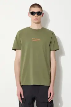 Maharishi tricou din bumbac Th Anniversary Aum barbati, culoarea verde, cu imprimeu, 1306.OLIVE imagine