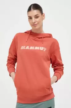 Mammut bluza ML Hoody Logo femei, culoarea roz, cu gluga, cu imprimeu imagine