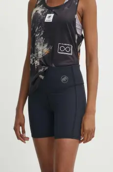 Mammut pantaloni scurti sport Massone femei, culoarea negru, neted, high waist imagine