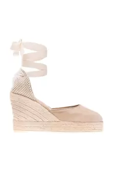 Manebi espadrile din piele intoarsa Wedge Espadrilles culoarea bej, M 1.1 WV imagine