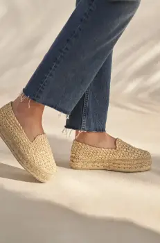 Manebi espadrile Yucatan Double Sole Espadrilles culoarea bej, cu platforma, V 2.7 D0 imagine