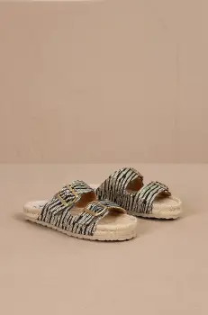 Manebi papuci Nordic Sandals femei, culoarea bej, H 2.5 R0 imagine