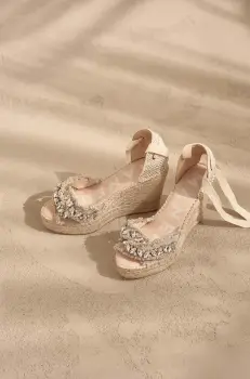 Manebi sandale Capri X Wedges Valenciana culoarea bej, G 4.1 WF imagine