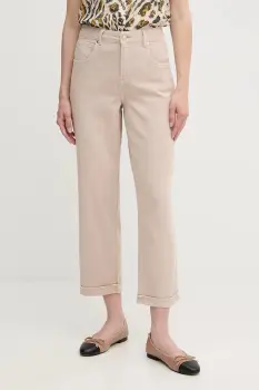 Marc Aurel pantaloni culoarea bej, drept, high waist, 1791-2309-93420 imagine