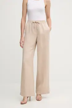 Marc Aurel pantaloni culoarea bej, lat, high waist, 1688-1000-93438 imagine