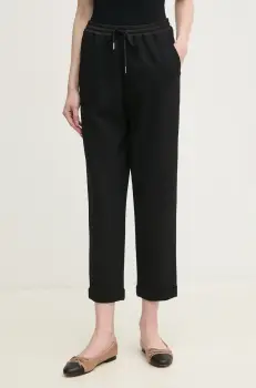 Marc Aurel pantaloni femei, culoarea negru, drept, high waist, 1797-7002-93391 imagine