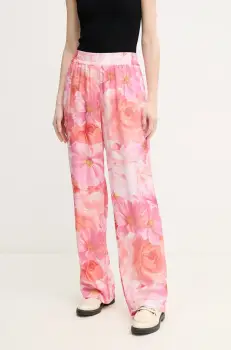 Marc Aurel pantaloni femei, culoarea roz, drept, high waist, 1827-1001-93395 imagine