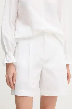 Marc Aurel pantaloni scurti culoarea alb, uni, high waist, 1858-2301-93419 imagine