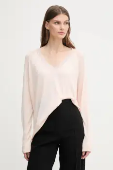 Marc Aurel pulover din amestec de matase culoarea bej, light, 8943-8000-82051 imagine