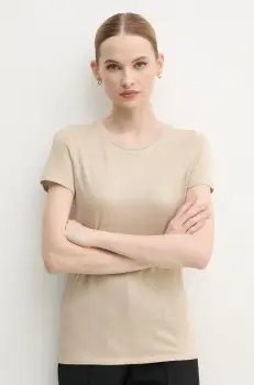 Marc Aurel tricou femei, culoarea bej, 7632-7000-73813 imagine