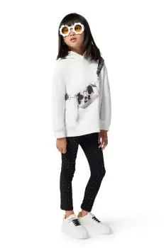 Marc Jacobs bluza copii culoarea bej, cu gluga, cu imprimeu, W60436 imagine