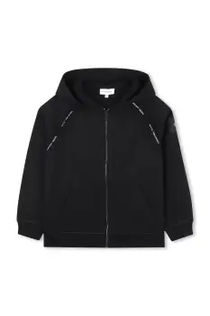 Marc Jacobs bluza copii culoarea negru, cu gluga, uni, W60659 imagine