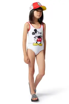 Marc Jacobs costum de baie dintr-o bucata pentru copii x Disney culoarea bej, W60527 imagine