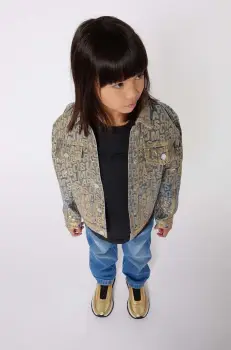 Marc Jacobs geaca de blugi pentru copii culoarea auriu, W60302 imagine