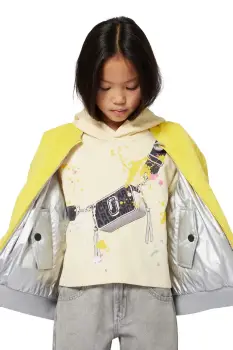 Marc Jacobs geaca reversibila pentru copii culoarea argintiu, W60583 imagine