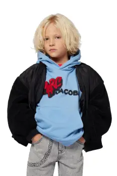 Marc Jacobs hanorac de bumbac pentru copii cu gluga, cu imprimeu, W60631 imagine
