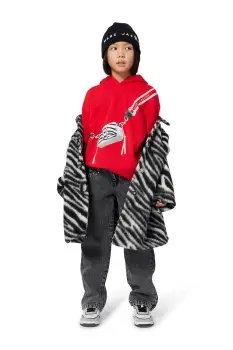 Marc Jacobs hanorac de bumbac pentru copii culoarea rosu, cu gluga, cu imprimeu, W60568 imagine
