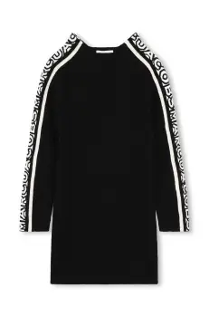 Marc Jacobs rochie din amestec de lana pentru copii culoarea negru, mini, drept, W60235 imagine