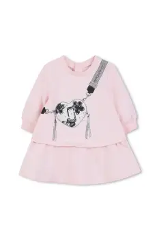Marc Jacobs rochie din bumbac pentru bebelusi culoarea roz, mini, evazati, W60667 imagine
