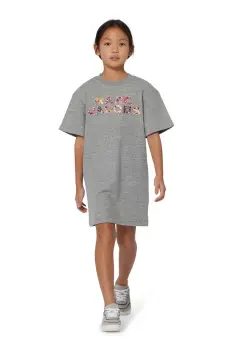 Marc Jacobs rochie din bumbac pentru copii culoarea gri, mini, drept, W60607 imagine