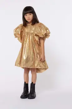 Marc Jacobs rochie fete culoarea galben, mini, evazati, W60242 imagine