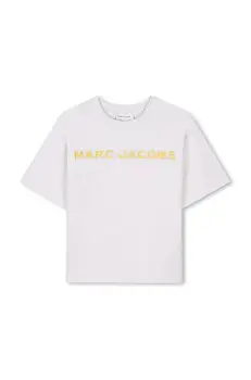 Marc Jacobs tricou de bumbac pentru copii culoarea gri, cu imprimeu, W60457 imagine