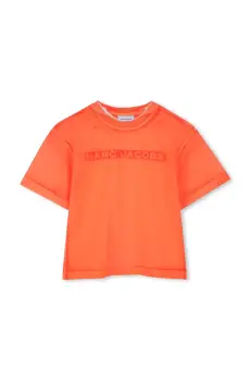 Marc Jacobs tricou de bumbac pentru copii culoarea portocaliu, cu imprimeu, W60446 imagine