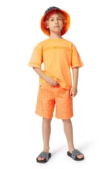 Marc Jacobs tricou de bumbac pentru copii culoarea portocaliu, cu imprimeu, W60446 imagine