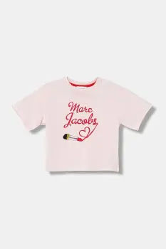 Marc Jacobs tricou de bumbac pentru copii culoarea roz, W60579 imagine