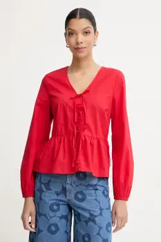 Marc O'Polo bluza cu volane pentru femei, din bumbac imagine